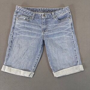 Calvin Klein Jeans Women's Sz 10 Light Blue Wash Classic Cuffed Capris 30/10 11"